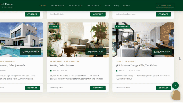 Demo on the real estate agency's website